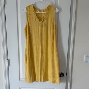 Yellow Ruffle V-Neck Sleeveless Dress